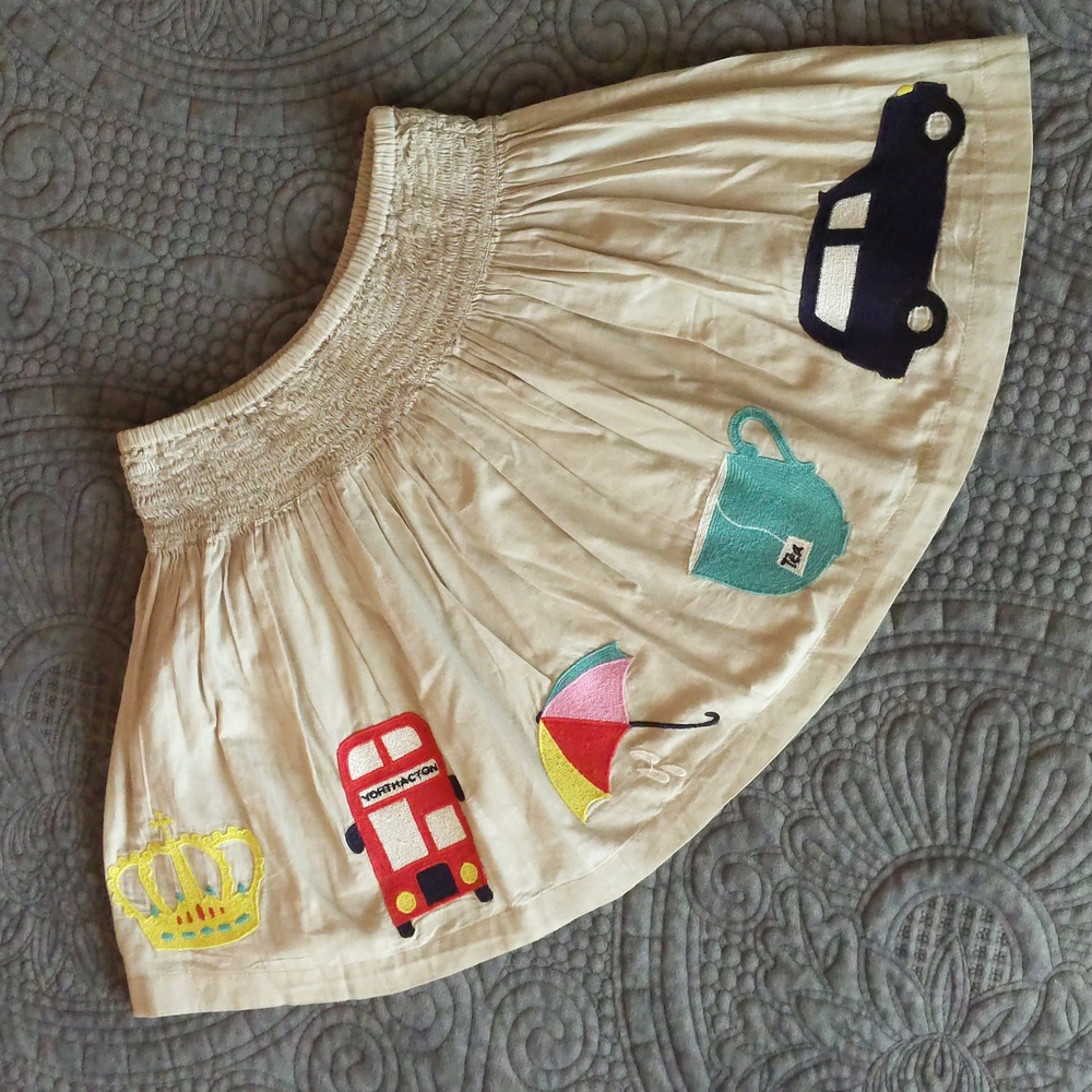 👑Mini Boden👑 sz 4-5 British themed embroidered girls skirt